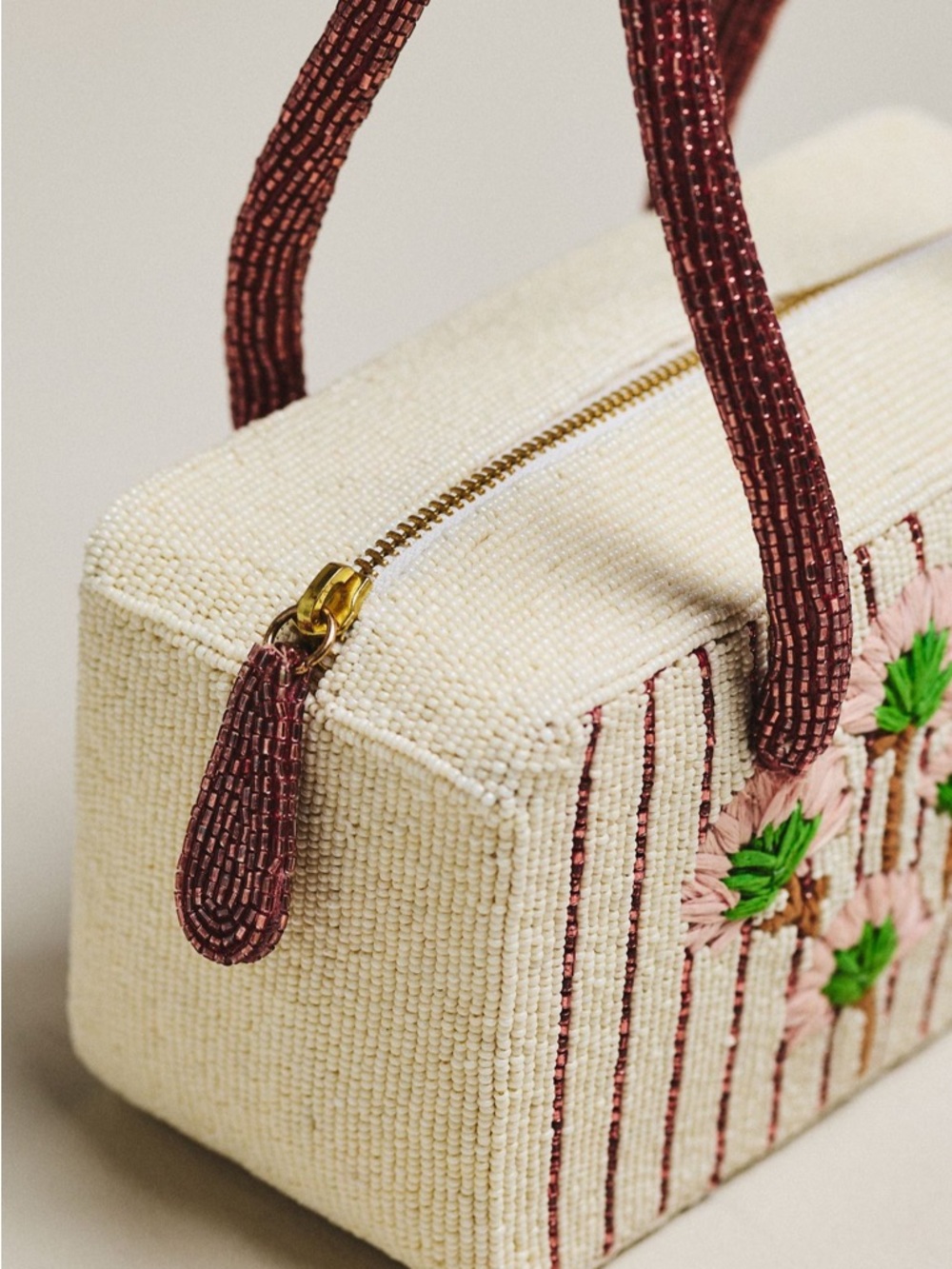 Last One! Anthropologie Flower Beaded Box Bag Shoulder Purse NWT - Picture 3 of 5